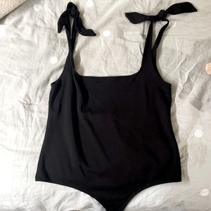 Free People Black Bodysuit